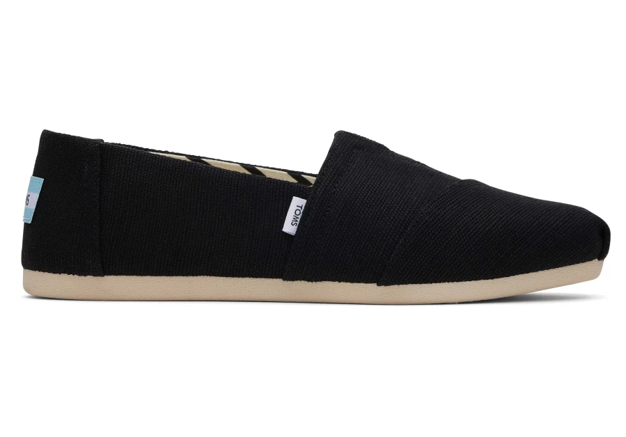 TOMS Alpargata Heritage Canvas Slip-On Shoes in Black