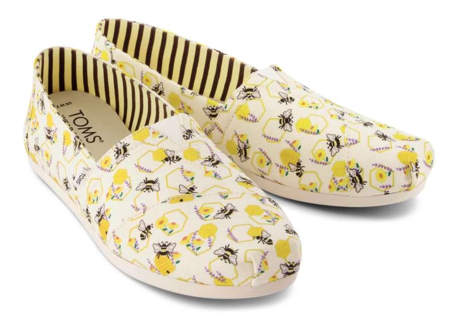TOMS Women's Alpargata Floral Bees Slip-On Espadrille Shoes