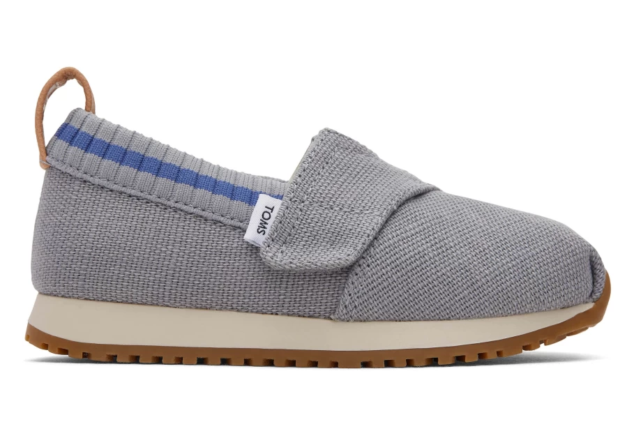 TOMS Shadow Grey Heritage Canvas Toddler Sneakers for Boys and Girls