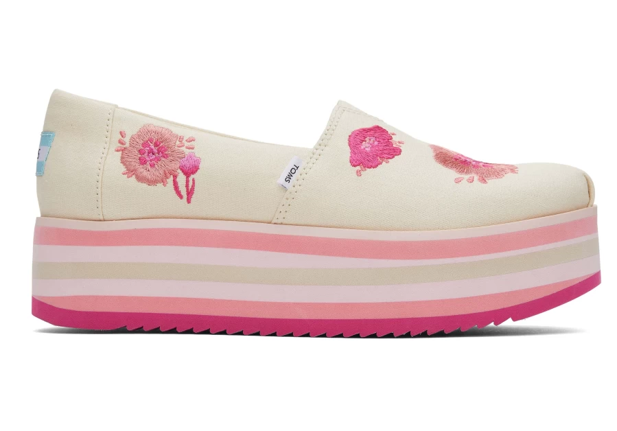 TOMS Natural Platform Alpargata Espadrille Shoes for Women
