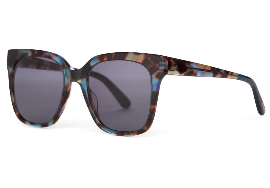 TOMS Pacific Blue Tortoise Dark Grey Handcrafted Sunglasses – Natasha Style