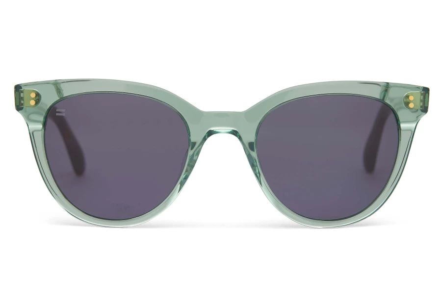 TOMS Marlowe Jade Crystal-Dark Grey Handcrafted Sunglasses – Premium Handmade Shades