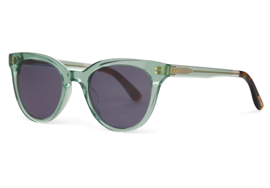 TOMS Marlowe Jade Crystal-Dark Grey Handcrafted Sunglasses – Premium Handmade Shades