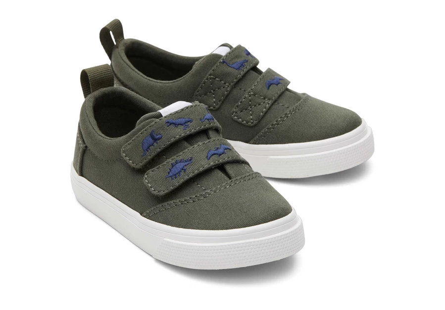 TOMS Sage Dinos Double Strap Toddler Sneakers - Comfortable Kids Walking Shoes