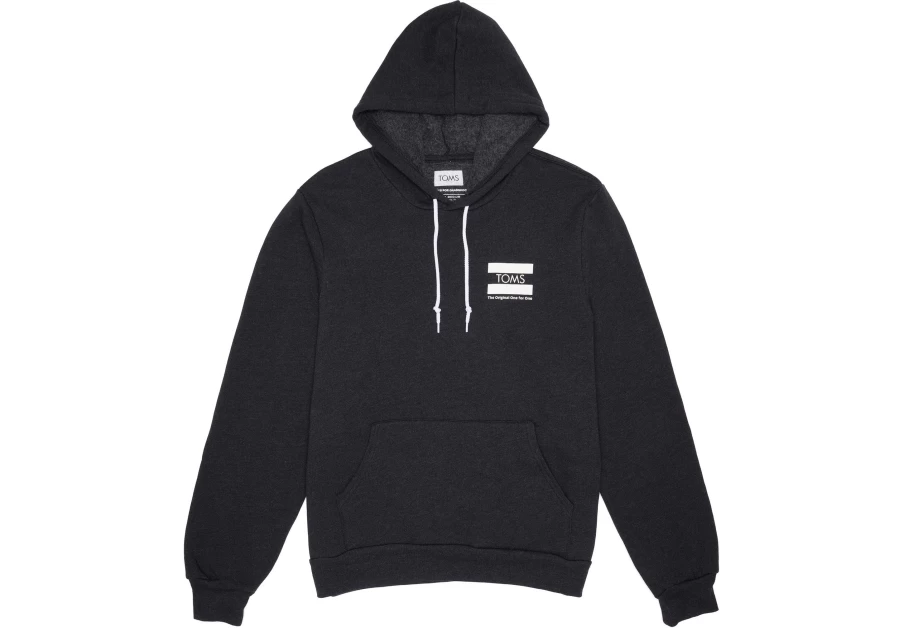 TOMS Black Fleece Hoodie for Men and Women - Comfortable Unisex Pullover