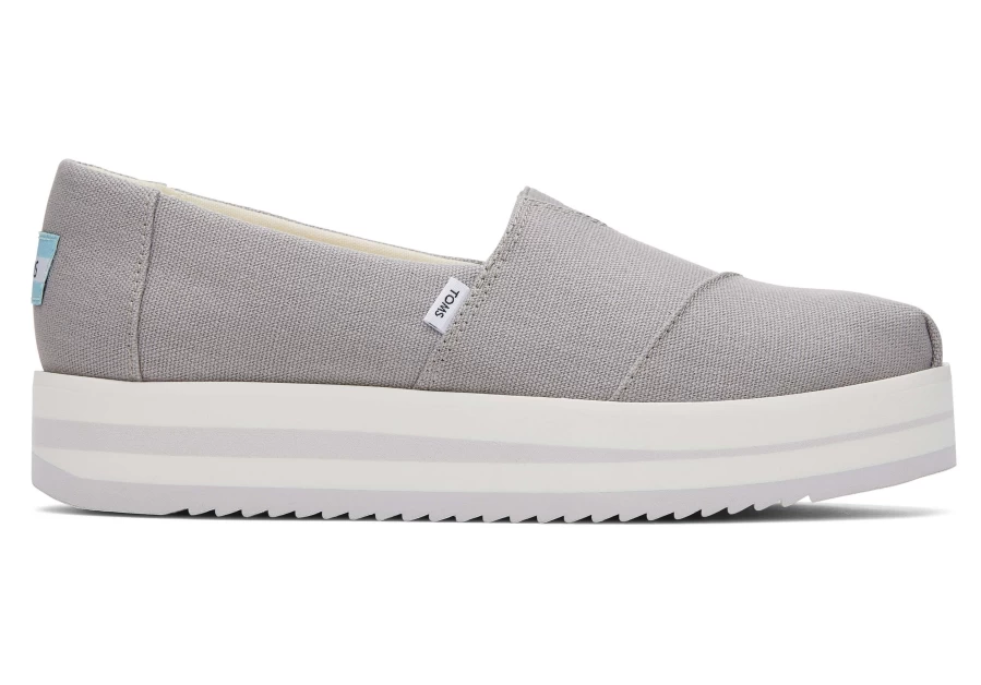 TOMS Alpargata Drizzle Grey Midform Espadrille Shoes for Women