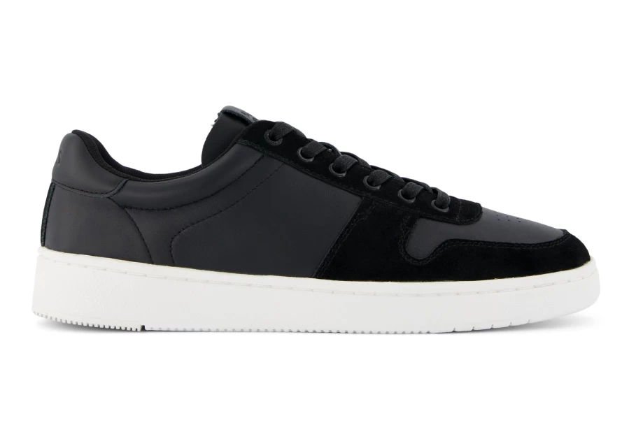 TOMS Trvl Lite Court Black Leather Sneaker for Men & Women | Comfortable Casual Shoes