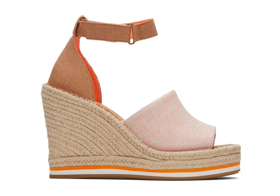 TOMS Women's Marisol Wedge Heel Sandals in Apricot - Comfortable Casual Shoes