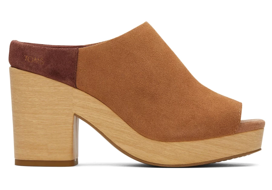 TOMS Women's Florence Sandal in Brown Sugar | Comfortable Casual Slip-On Shoes