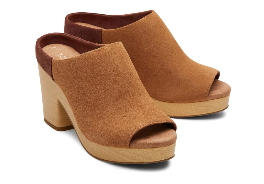 TOMS Women's Florence Sandal in Brown Sugar | Comfortable Casual Slip-On Shoes