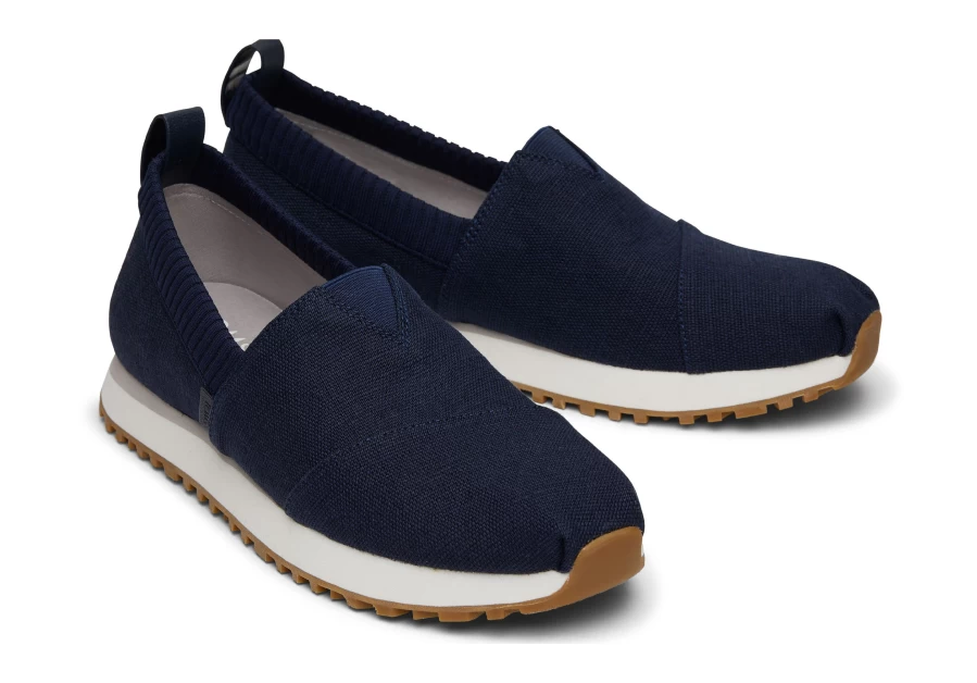 TOMS Navy Heritage Canvas Resident 2.0 Sneakers for Men & Women – Comfortable Slip-On Shoes
