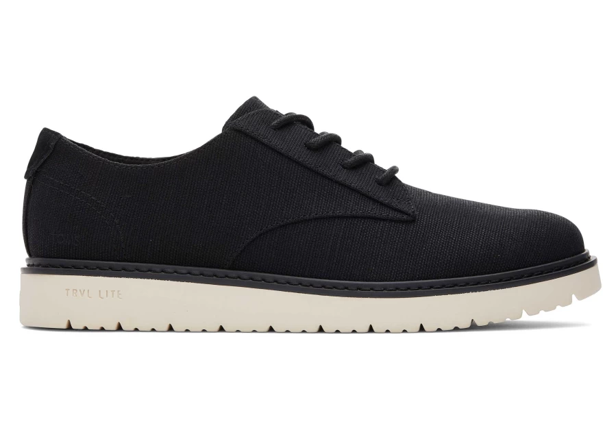 TOMS Navi Trvl Lite Black Canvas Dress Shoes for Men - Heritage Style Comfort Walking Shoes
