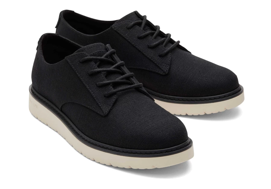 TOMS Navi Trvl Lite Black Canvas Dress Shoes for Men - Heritage Style Comfort Walking Shoes