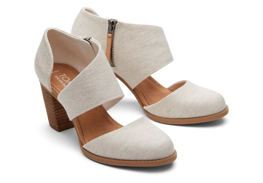 TOMS Milan Closed Toe Heels in Natural - Comfortable Women's Casual Shoes
