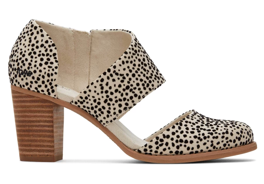 TOMS Milan Closed Toe Heel in Mini Cheetah Print - Women's Fashion Shoes