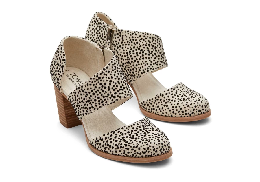 TOMS Milan Closed Toe Heel in Mini Cheetah Print - Women's Fashion Shoes