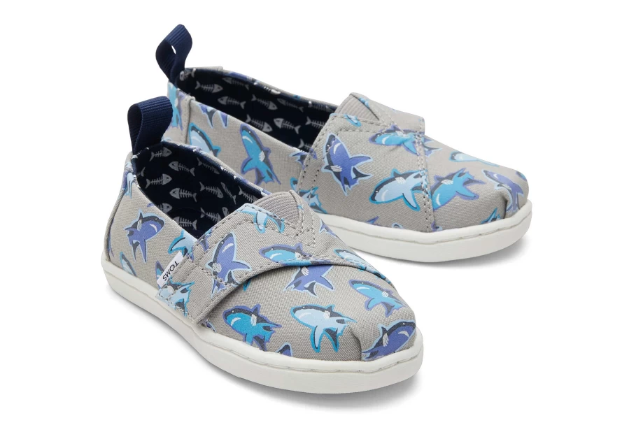 TOMS Great White Sharks Alpargata Toddler Shoes for Boys and Girls