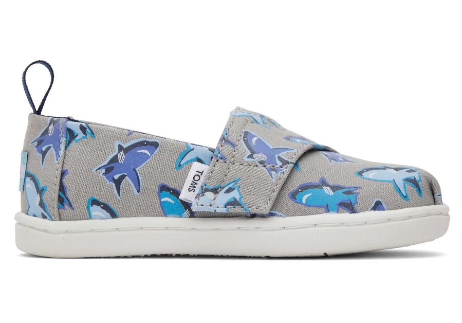 TOMS Great White Sharks Alpargata Toddler Shoes for Boys and Girls