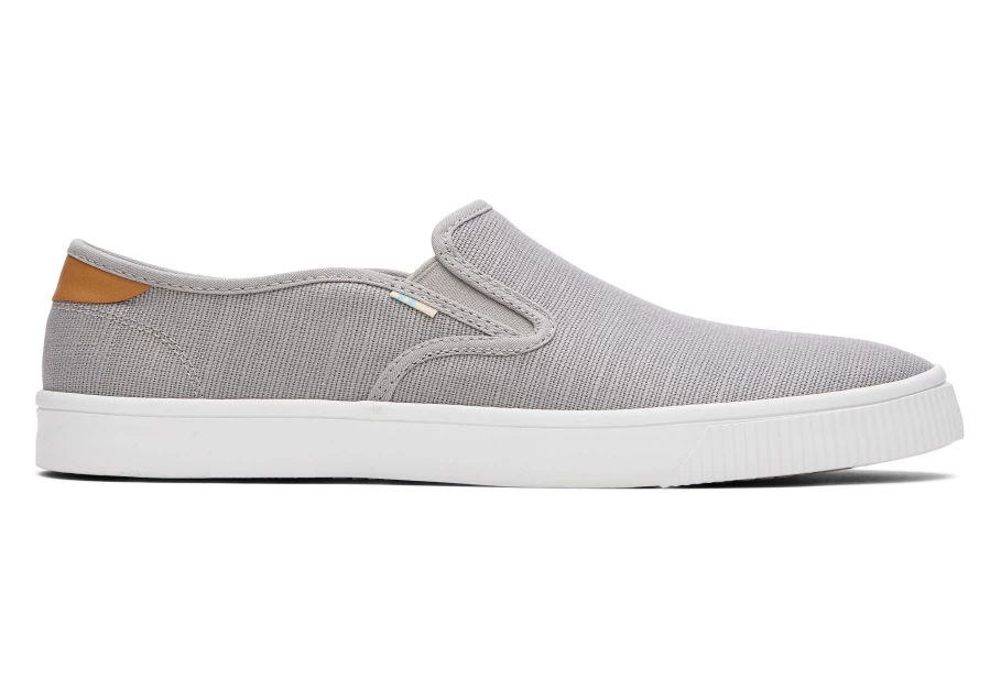 TOMS Baja Heritage Grey Canvas Slip-On Sneakers for Men & Women | Comfortable & Lightweight