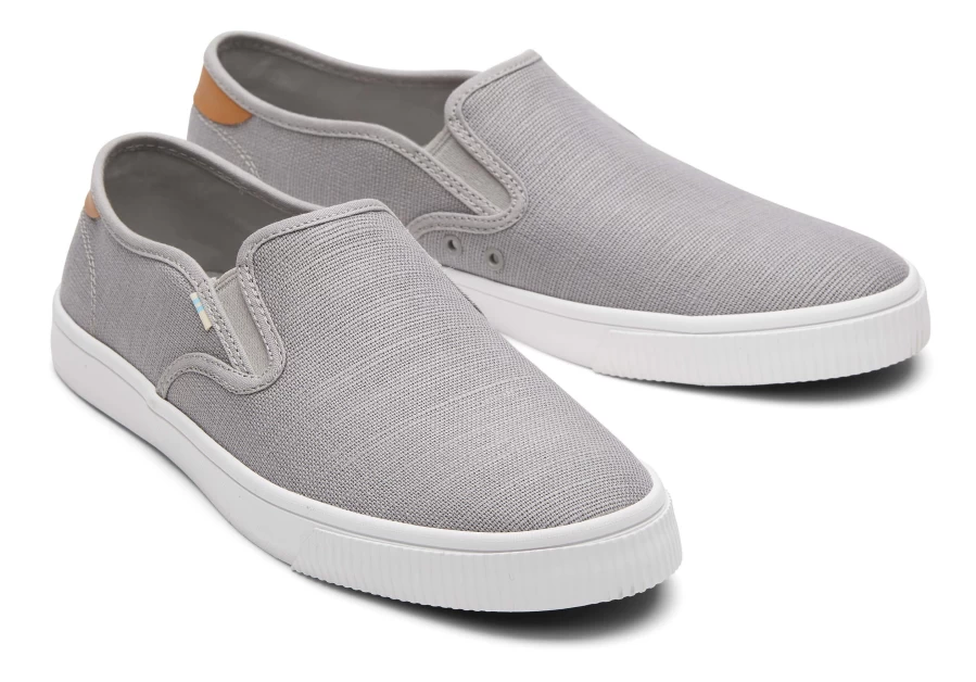 TOMS Baja Heritage Grey Canvas Slip-On Sneakers for Men & Women | Comfortable & Lightweight