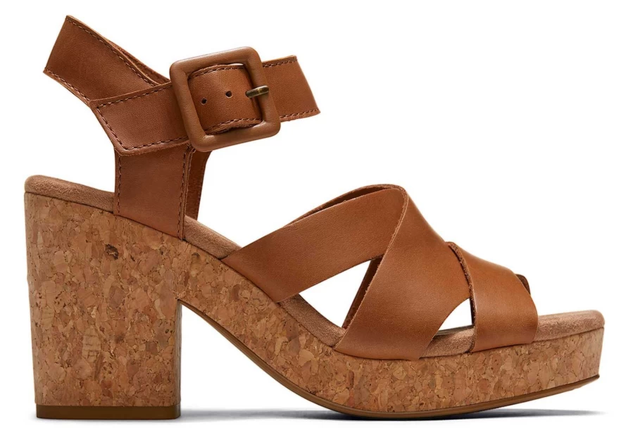 TOMS Ava Sandal in Tan | Comfortable & Stylish Women's Casual Footwear