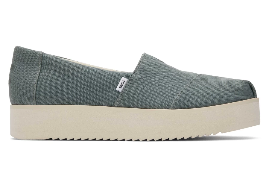 TOMS Bonsai Green Alpargata Midform Espadrille Shoes