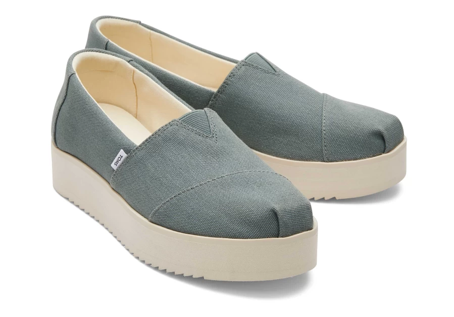 TOMS Bonsai Green Alpargata Midform Espadrille Shoes