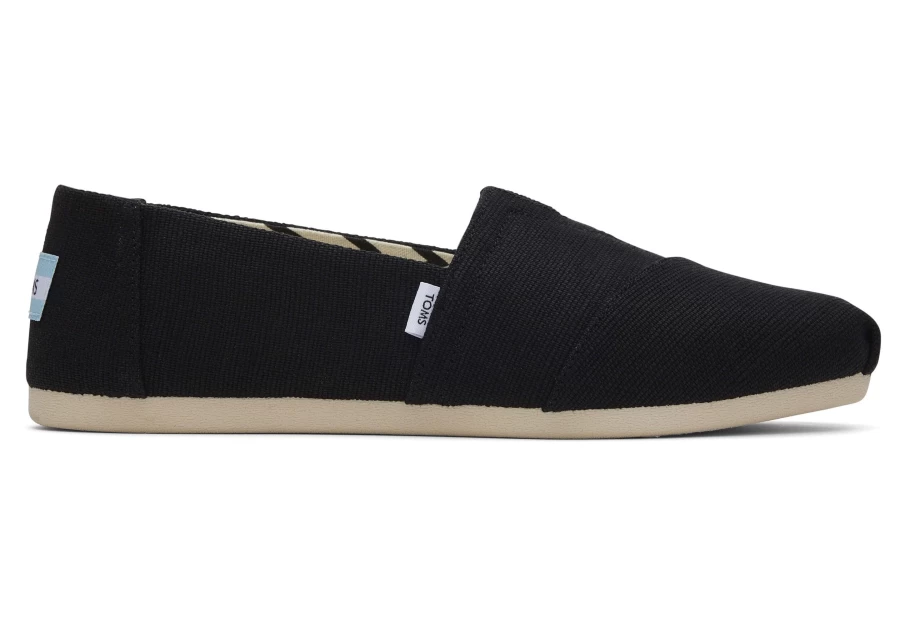 TOMS Alpargata Black Wide Width Canvas Shoes - Heritage Style Comfort