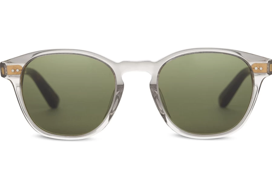 TOMS Wyatt Vintage Crystal-Glass Bottle Green Handcrafted Sunglasses – Premium Handmade Eyewear