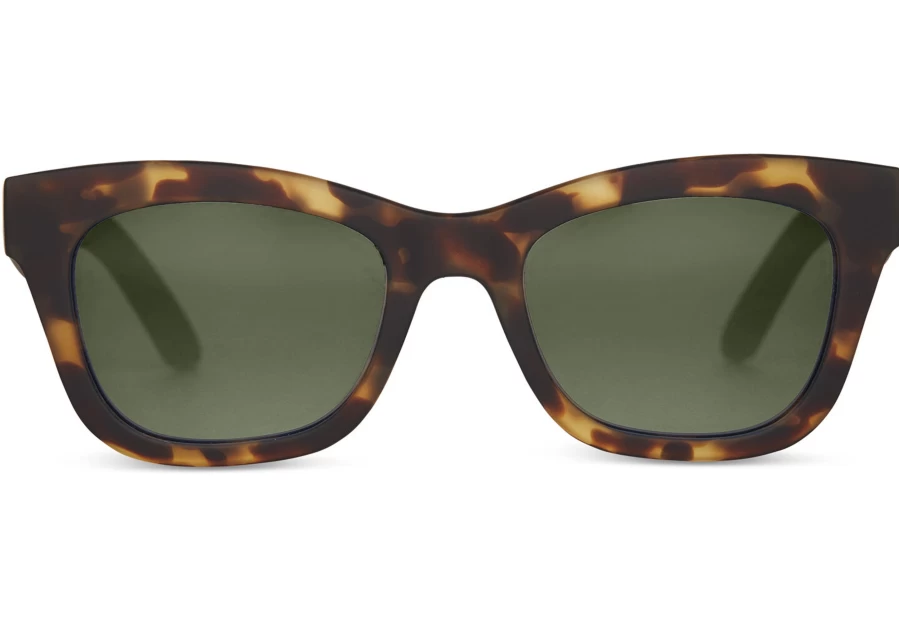 TOMS Matte Blonde Tortoise-Olive Gradient Polarized Sunglasses – Paloma Traveler Tortoise Frame
