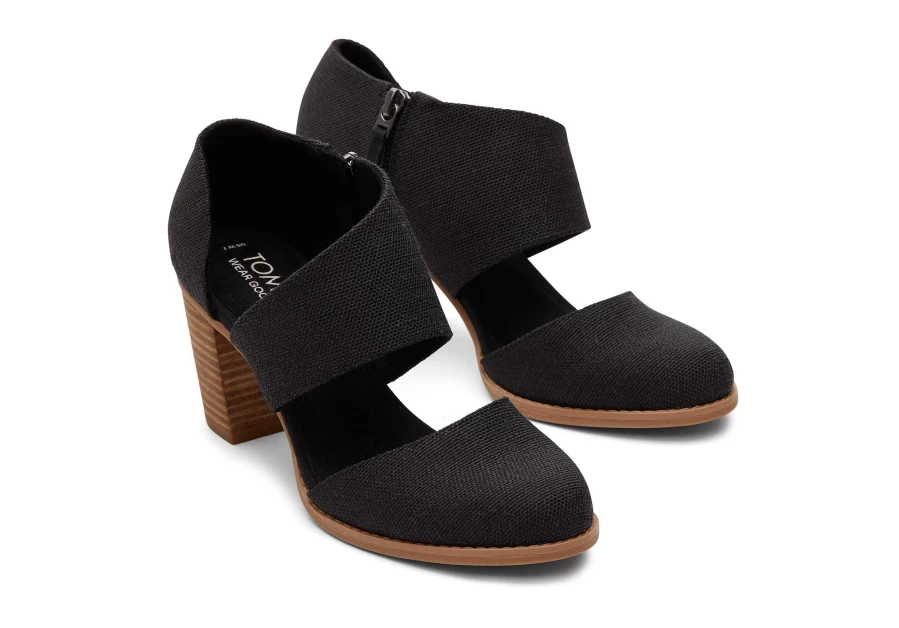 TOMS Milan Black Closed Toe Heels for Women - Comfortable Dress Shoes