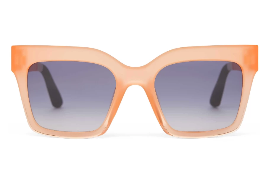 TOMS Adelaide Sunglasses - Matte/Shiny Peach Crystal Fade & Blue Gradient Traveler Shades