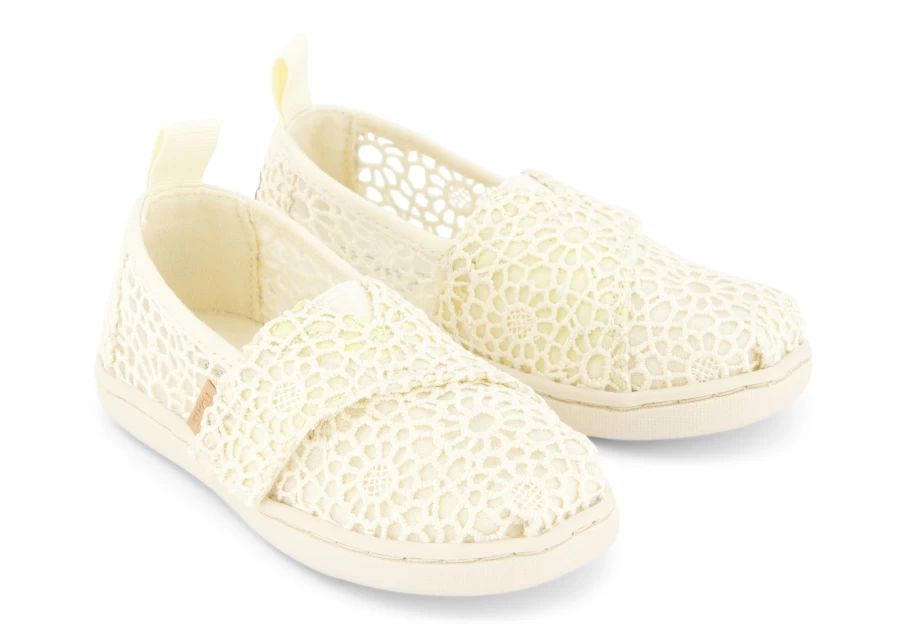 TOMS Moroccan Crochet Natural Alpargata Toddler Shoes for Boys and Girls