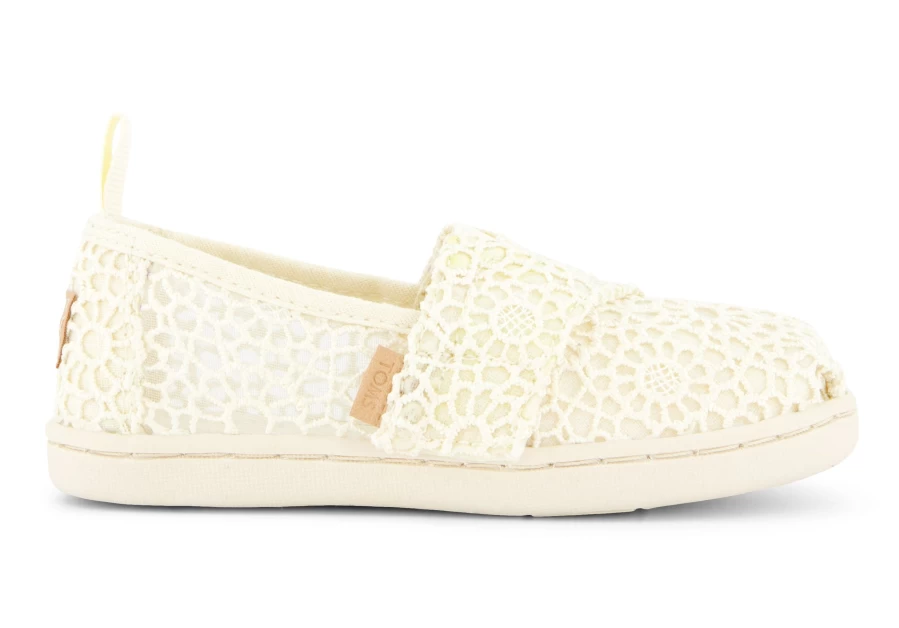 TOMS Moroccan Crochet Natural Alpargata Toddler Shoes for Boys and Girls