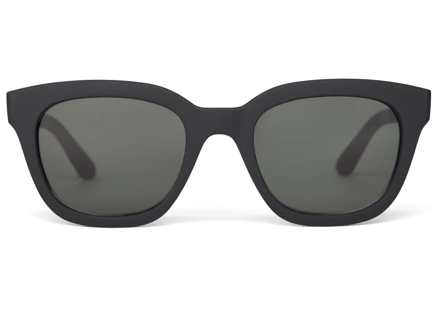 TOMS Savanna Black Traveler Sunglasses – Polarized Aviator Style for Men & Women