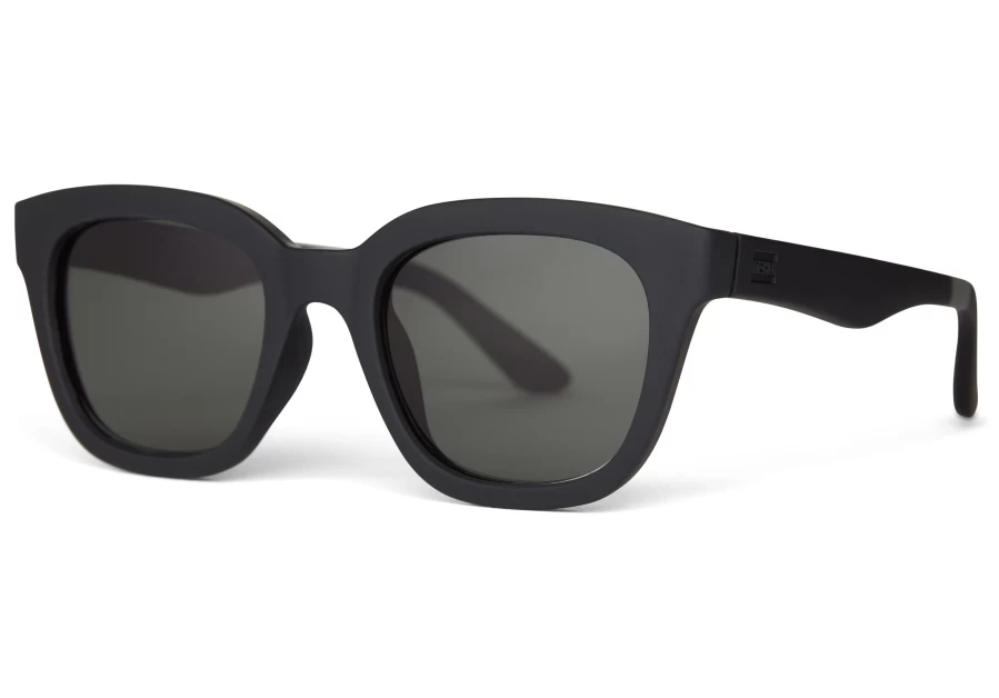 TOMS Savanna Black Traveler Sunglasses – Polarized Aviator Style for Men & Women