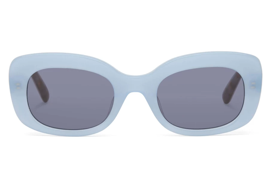 TOMS Handcrafted Blue & Grey Jules Milky Sunglasses – Premium Handmade Shades