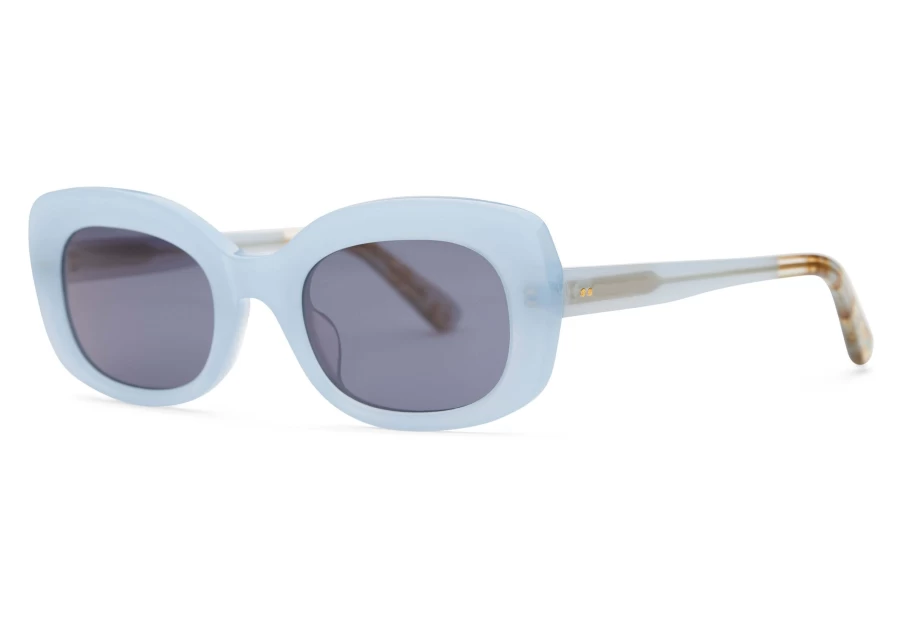 TOMS Handcrafted Blue & Grey Jules Milky Sunglasses – Premium Handmade Shades