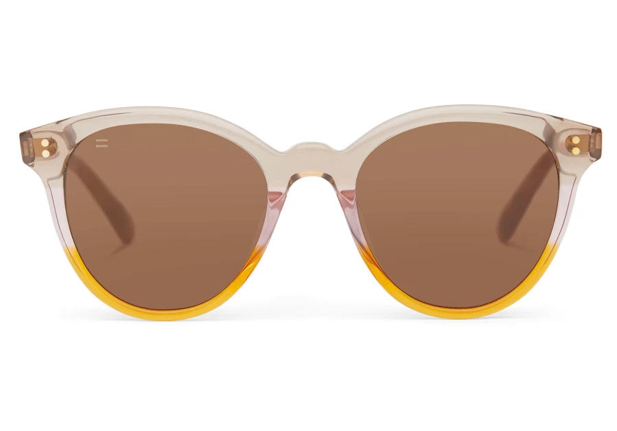 TOMS Autumn Gradient Brown Handcrafted Sunglasses – Aaryn Collection Premium Eyewear