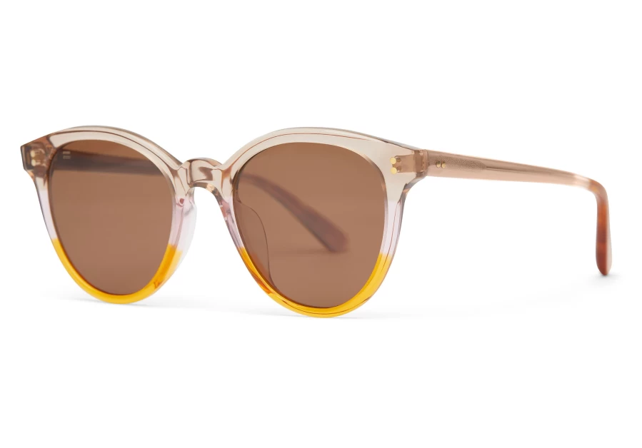 TOMS Autumn Gradient Brown Handcrafted Sunglasses – Aaryn Collection Premium Eyewear