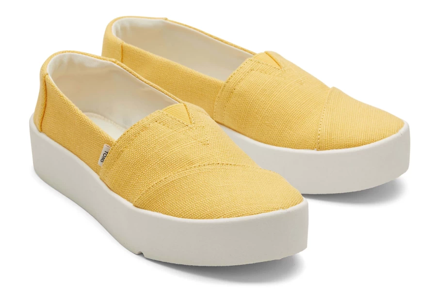 TOMS Pineapple Yellow Slip-On Sneakers | Comfortable Casual Shoes for Men & Women