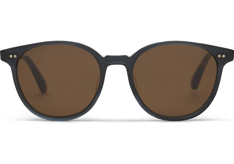 TOMS Handcrafted Black Teal-Brown Mirror Sunglasses – Bellini Style