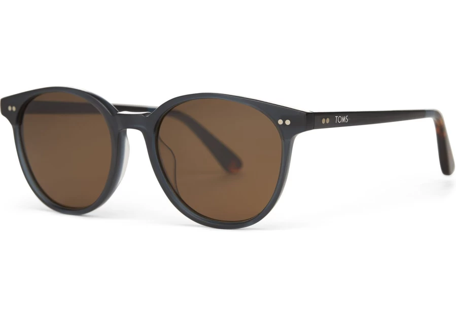 TOMS Handcrafted Black Teal-Brown Mirror Sunglasses – Bellini Style