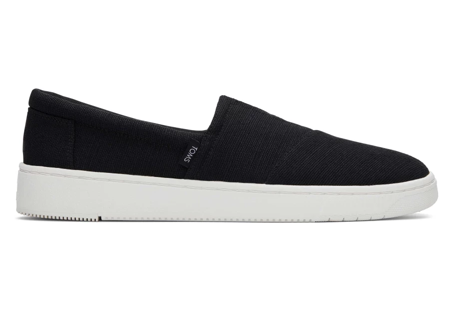 TOMS Trvl Lite Alpargata Slip-On Sneakers in Black - Lightweight Comfortable Travel Shoes
