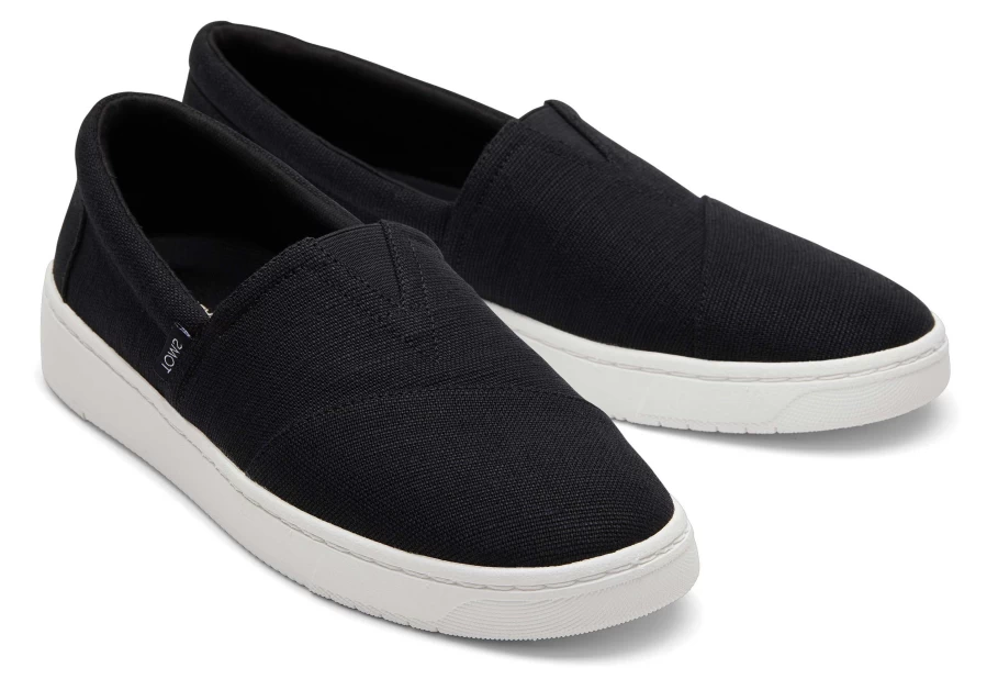 TOMS Trvl Lite Alpargata Slip-On Sneakers in Black - Lightweight Comfortable Travel Shoes