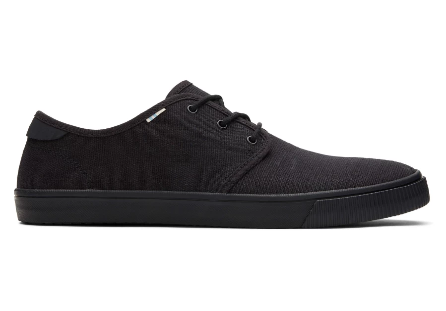 TOMS Carlo All Heritage Canvas Lace-Up Sneakers in Black - Casual Comfort Shoes for Men & Women
