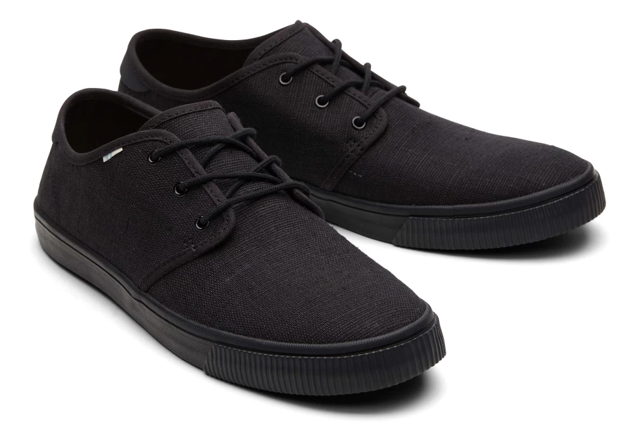 TOMS Carlo All Heritage Canvas Lace-Up Sneakers in Black - Casual Comfort Shoes for Men & Women