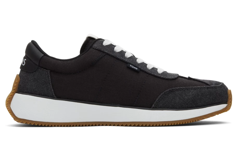 TOMS Wyndon Black Jogger Sneaker for Men - Comfortable Casual Walking Shoes