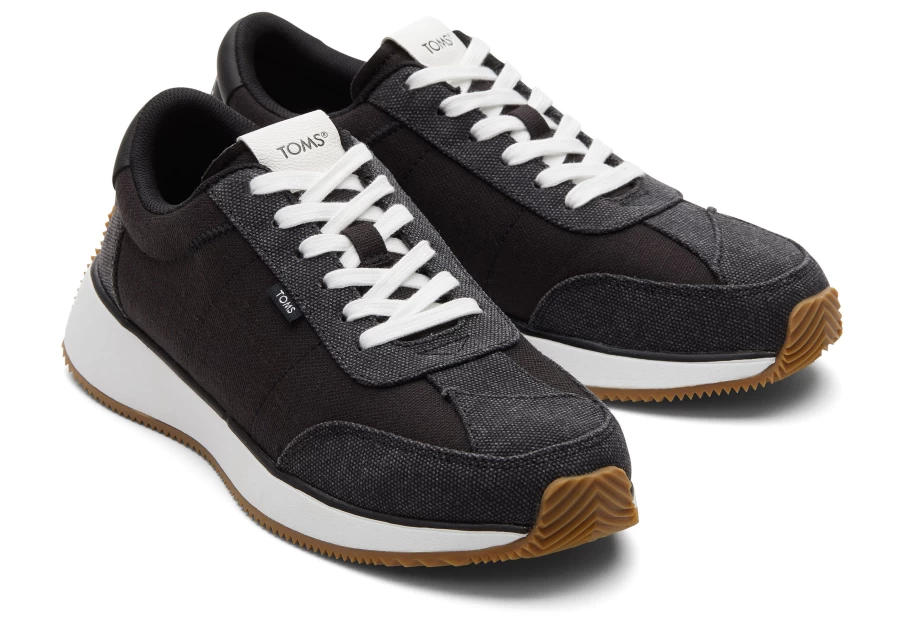 TOMS Wyndon Black Jogger Sneaker for Men - Comfortable Casual Walking Shoes
