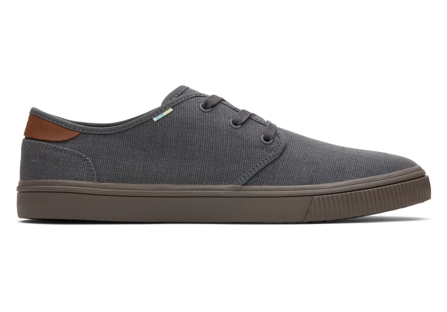 TOMS Smoky Graphite Heritage Canvas Lace-Up Sneakers - Carlo Graphite Casual Shoes